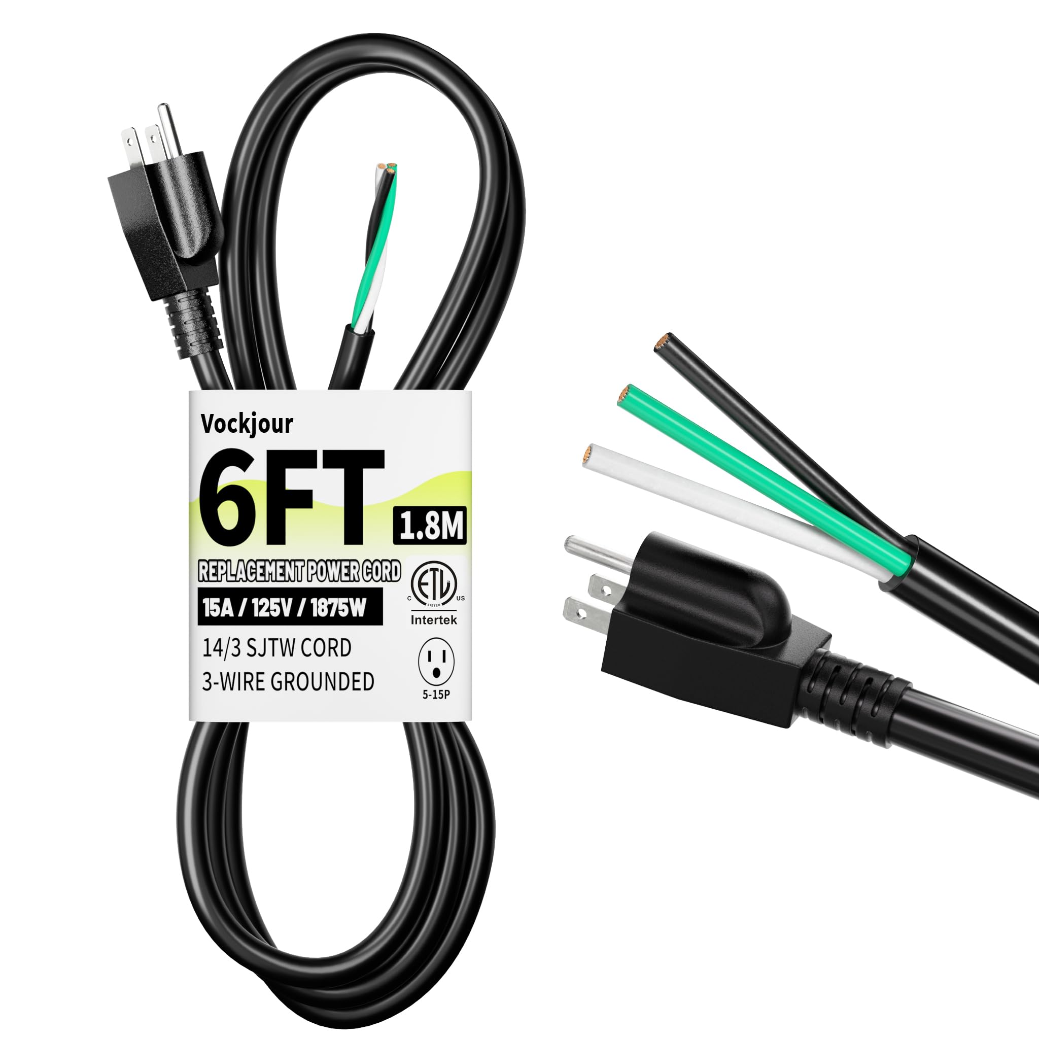 Amazon.com: Vockjour 6 ft 14/3 Pigtail Replacement Power Tool Cord